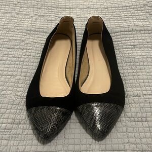 Wild Diva black pointed toe flats size 10